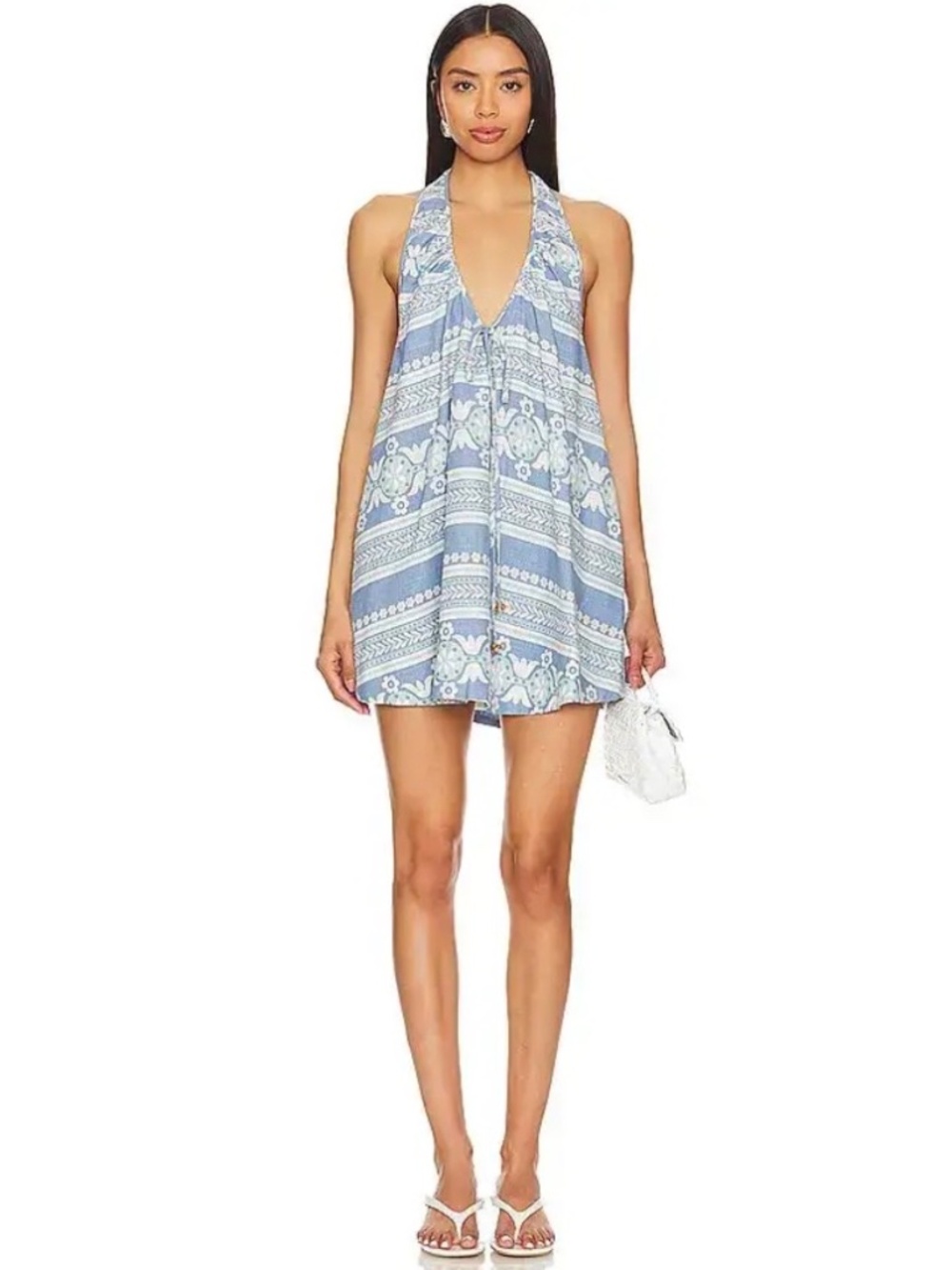 NWT $128 Free People Fisher Mini Dress In Riverside Combo